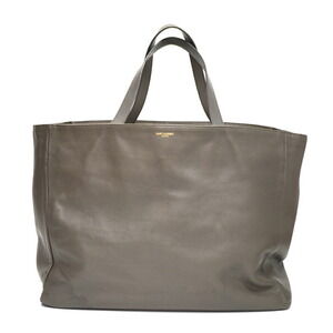 Saint Laurent Yves Vorise Tote Bag Gray Leather